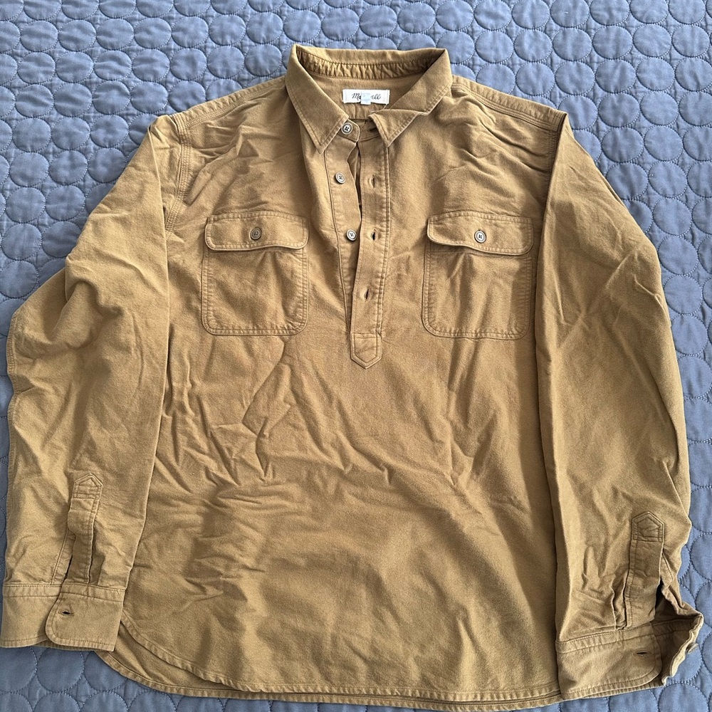 Madewell Men's Tan Casual Button-Down Shirt
